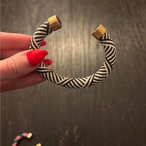 Kendra Scott Black and White Patterned Bracelet with Gold Accents